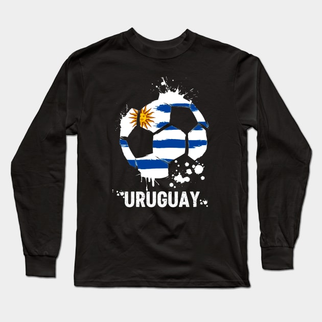 Uruguay Qatar 2022 World Cup, Uruguay Soccer Team 2022 Supporter Funny Uruguay Flag Futbol Long Sleeve T-Shirt by Printofi.com